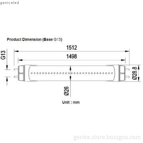 AC100-277V 240PCS 2835SMD CRI>80 23W 2500lm T8  tube lamp